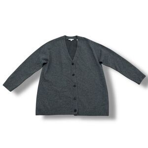 Vince Oversized Knit Button Down Cardigan Flint Grey Women’s Large